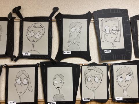 Art City Fifth Grade Self Portraits Tim Burton Style Art City